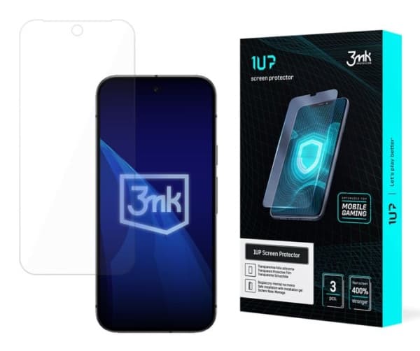 3MK 1UP, Google, Pixel 9A, Slagbestandig, Ripebestandig, Gjennomsiktig, 3 stykker