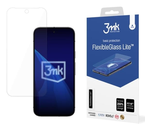 3MK FlexibleGlass Lite, Google, Pixel 9A, Slagtålig, Reptålig, Transparent, 1 styck
