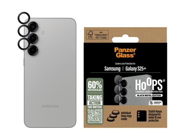 PanzerGlass Hoops - Linsskydd för mobiltelefon - svart - för Samsung Galaxy S25+