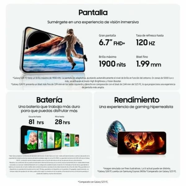 Smartphone Samsung Galaxy S24 FE 5G 6,7" 8 GB RAM 256 GB Grön