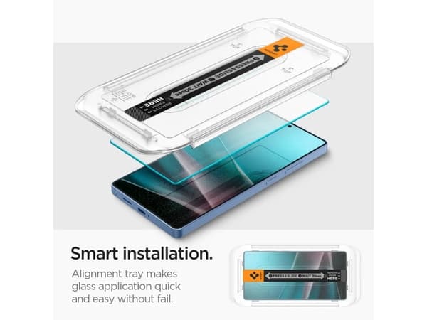 Spigen Glas.tR EZ Fit, Samsung, Galaxy S25 Ultr, Reptålig, Transparent, 2 styck