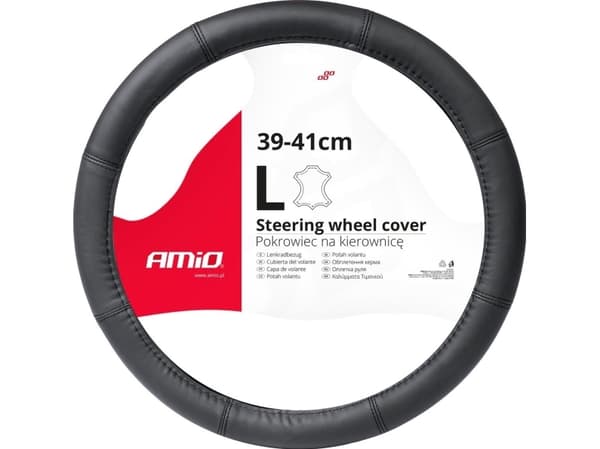 AMiO Skinntrekk bilrattdeksel l 39-41cm swc-48-l amio-03547