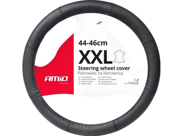 AMiO auton nahkainen ohjauspyörän suojus xxl 44-46cm swc-48-xxl amio-03549 amio-03549