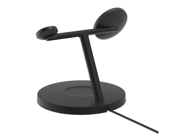 Belkin BoostCharge Pro 3-in-1 - Trådløst ladestativ - med Qi2 + AC-strømadapter - 15 watt - Fast Charge - svart