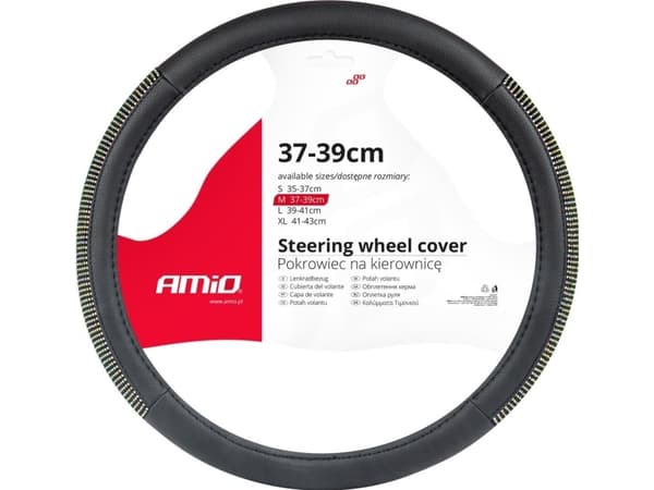 AMiO auton ohjauspyörän suojus m 37-39cm swc-44-m amio-02985 amio-02985