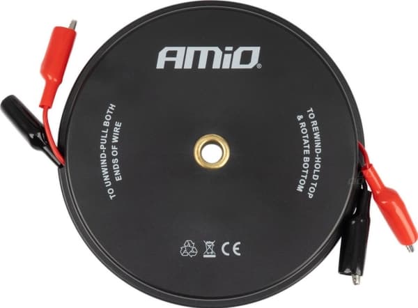 Mittauskaapelit krokotiili niitit kääritty 2x9m amio-04275 amio-04275