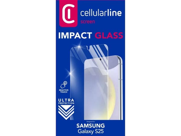 Cellularline 8018080491504, Samsung, Galaxy S25, Fallbestandig, Ripebestandig, Sjokkresistent, Gjennomsiktig, 1 stykker