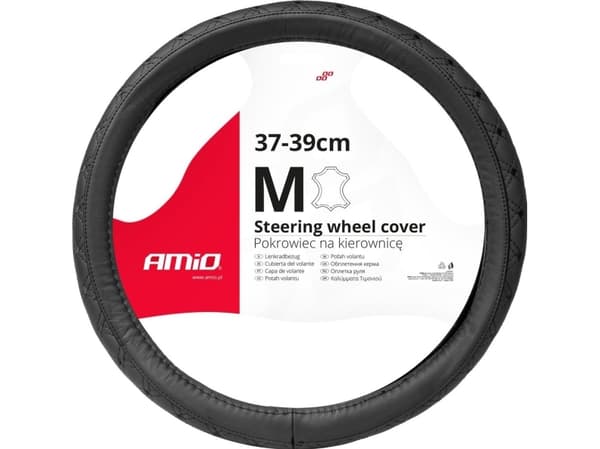 AMiO Quiltet skinndeksel til bilratt m 37-39cm swc-51-m amio-03561