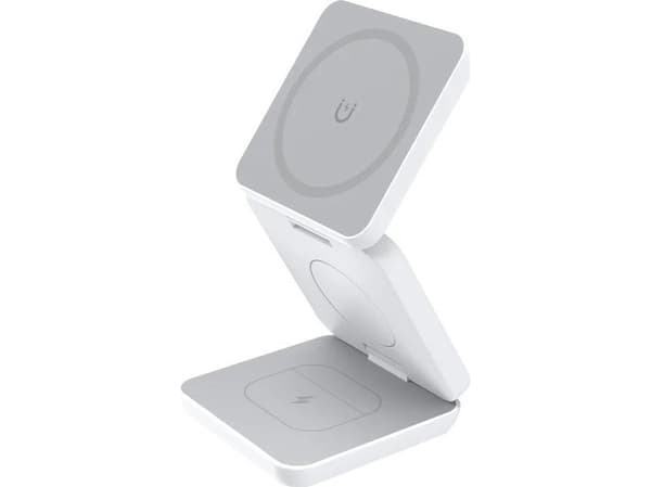 Ładowarka 1stCOOL 1stCOOL trådløs sammenleggbar QI-lader 3 i 1, MagSafe, USB-C, hvit