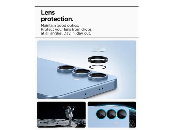 Spigen Glas.tR EZ Fit Optik Pro, Samsung, Galaxy S25, Dammresistent, Reptålig, Svart, Transparent, 2 styck