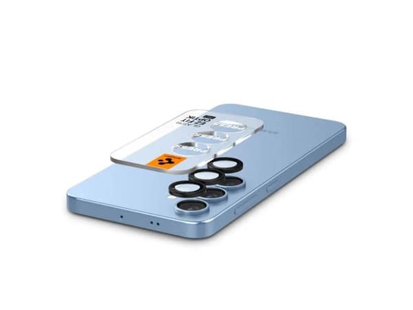 Spigen Glas.tR EZ Fit Optik Pro, Samsung, Galaxy S25, Dammresistent, Reptålig, Svart, Transparent, 2 styck
