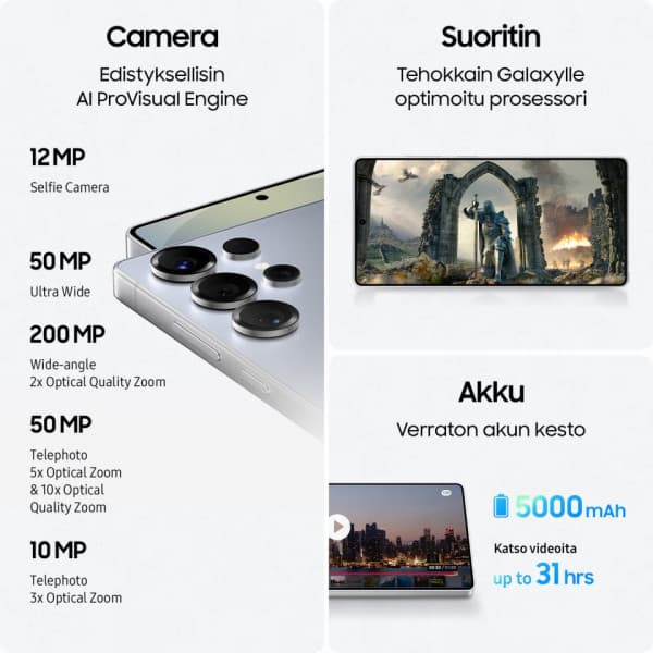 Samsung Galaxy S25 Ultra 5G telefon, 256/12 GB, Titanium Silverblue