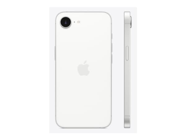 Apple iPhone 16e - 5G smartphone - dual-SIM / Internminne 256 GB - OLED-skärm - 6.1" - 2532 x 1170 pixlar - rear camera 48 MP - front camera 12 MP - Vit