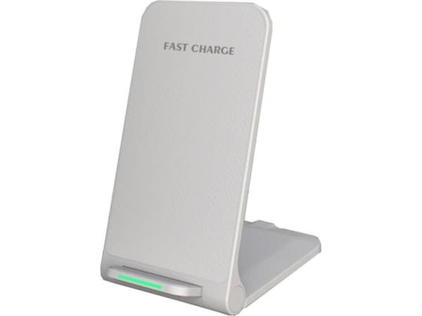 Ładowarka 1stCOOL 1stCOOL trådløs QI-lader H18, sammenleggbart stativ, USB-C, hvit