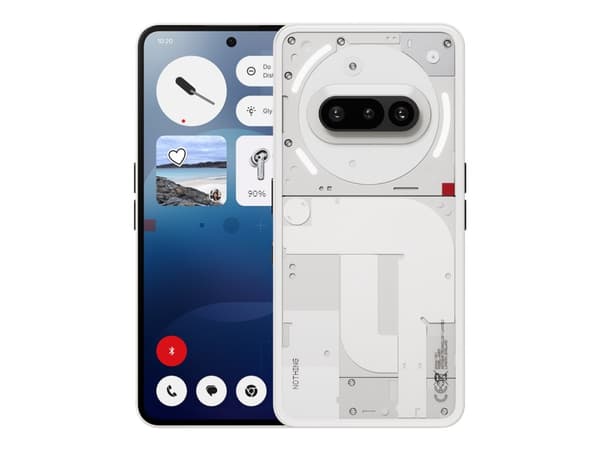 Nothing Phone (3a) - 5G pekskärmsmobil - dual-SIM - RAM 8 GB / Internminne 128 GB - OLED-skärm - 6.77" - 2392 x 1080 pixlar (120 Hz) - 3 st. bakre ka Vit