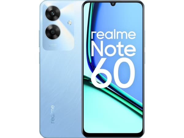 Realme Note 60 - 4G pekskärmsmobil - dual-SIM - RAM 4 GB / Internminne 128 GB - microSD slot - 6.74" - 1604 x 720 pixlar (90 Hz) - 2 bakre kameror 32