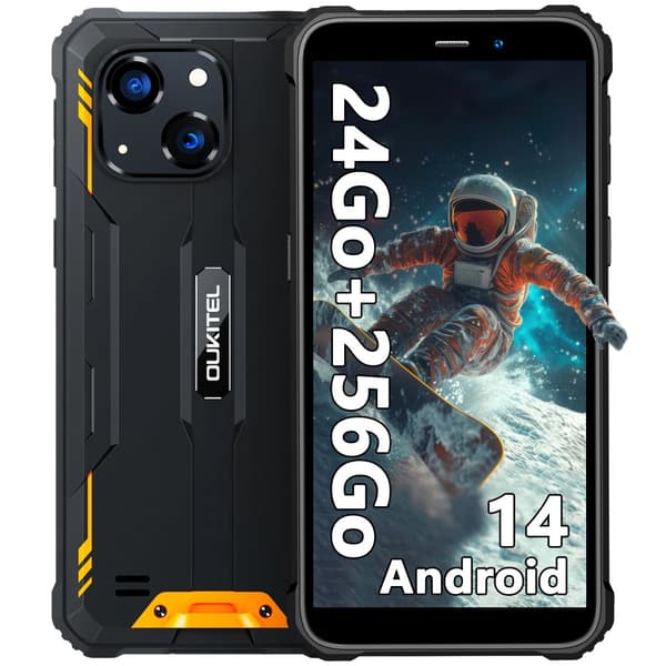 Mobiltelefon, 24GB RAM, 256GB lagerplads,Appelsin