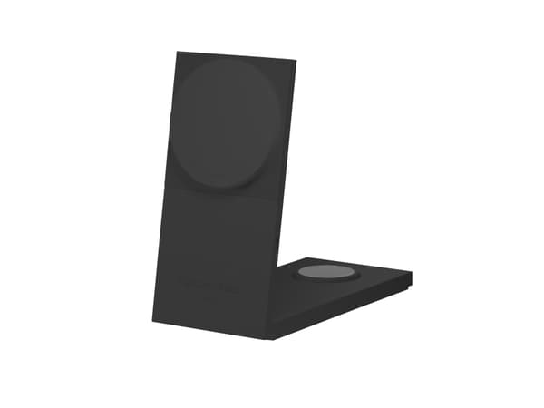 Native Union Rise 3-i-1 INT Qi2 trådløs lader - 15W Qi2 trådløs lader for tre enheter som er kompatible med MagSafe, adapter og EU og UK plugger i, d Sort