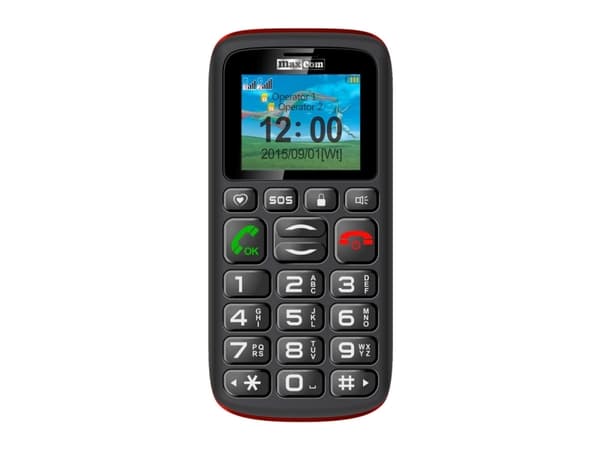 MaxCom Comfort MM428, Bär, Dubbla SIM-kort, 4,57 cm (1.8"), Bluetooth, 800 mAh, Svart, Röd Svart, Röd