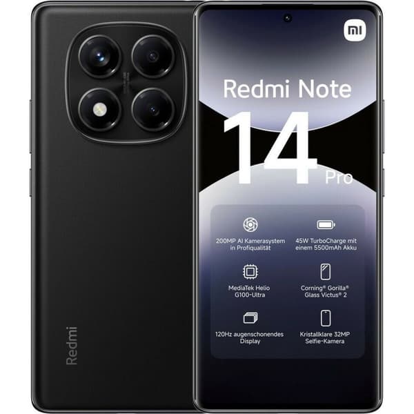 Smartphone Xiaomi REDMI NOTE 14 PRO 6,7" 8 GB RAM 256 GB Sort Sort