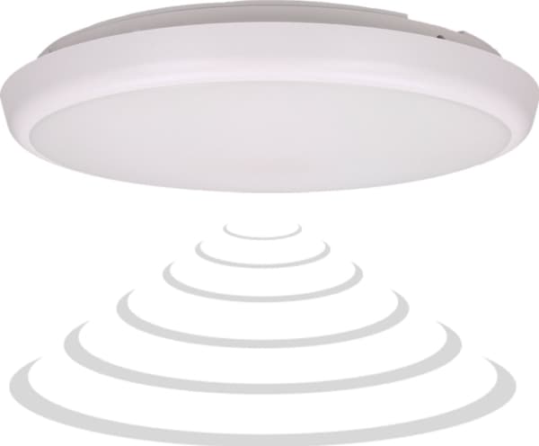 Orno CERS LED-taklampe med mikrobølgebevegelsessensor, LED 22W, 2000lm, IP65, 4000K, melkehvit polykarbonat, dimmefunksjon
