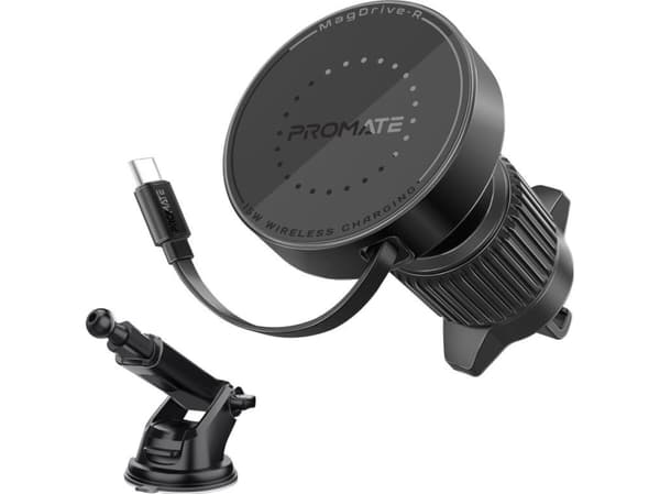 Promate MagDrive-R, Automatisk, USB, Trådløs lading, 1 m, Sort
