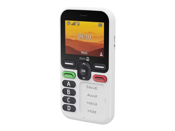 DORO Leva X10 - 4G-ominaisuuspuhelin - RAM 64 MB / Sisäinen muisti 128 MB - microSD-korttipaikka - 320 x 240 pikseliä (60 Hz) - musta/valkoinen