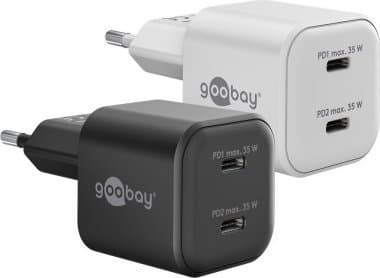 Dual USB-C™ PD GaN Nano snabbladdare (35 W) svart - Färgversion svart