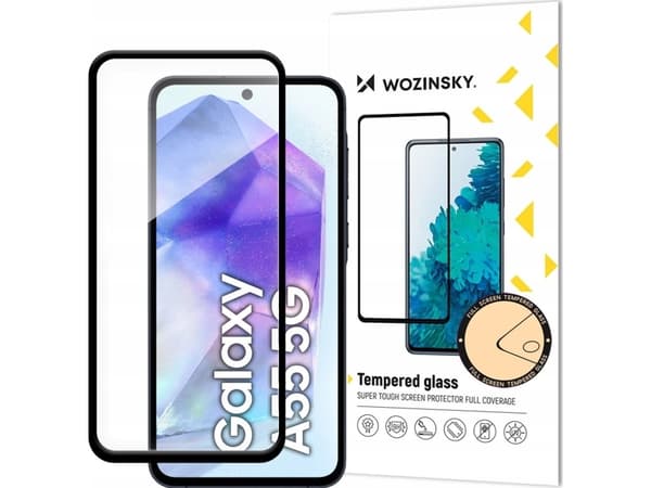 Wozinsky Härdat glas Fullt lim för Samsung Galaxy A55 med svart ram