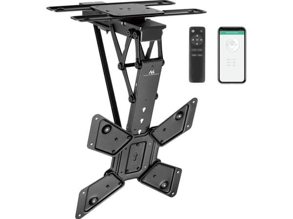 Maclean elektriskt takfäste för TV, TUYA-stöd, max VESA 600x400, 90st svängbart, 23"-65", 30kg, MC-491