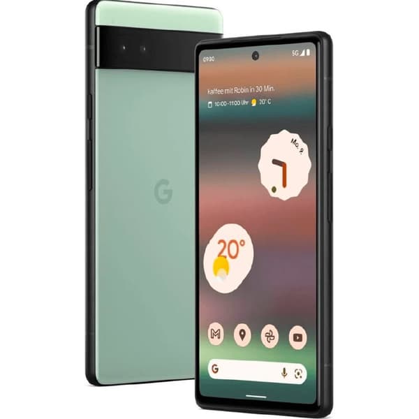 Pixel 6a Sage 128 GB Klass B 100% batteri (refurbished)