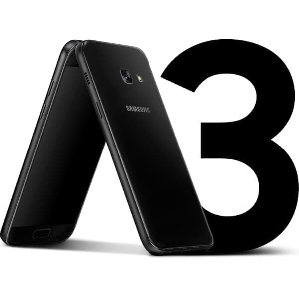 Begagnad Samsung Galaxy A3 (2017) 16GB i bra skick Grade B – Svart