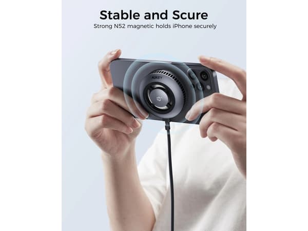 AUKEY LC-G10 chłodząca ładowarka bezprzewodowa MagSafe Qi2 15W USB-C