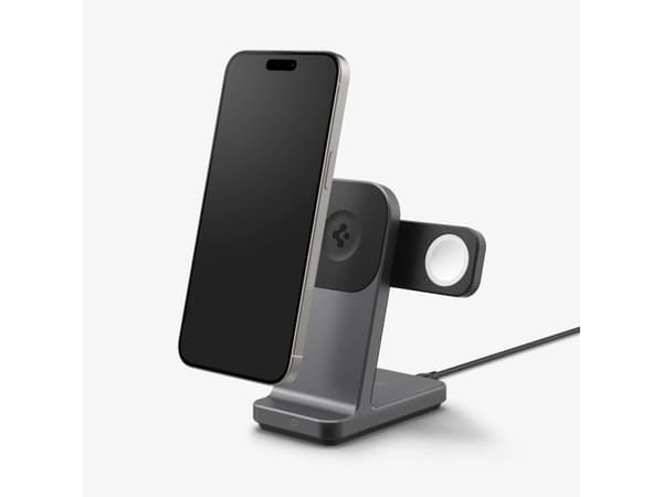 Spigen S318W, inomhus, USB, Trådlös laddning, Grå
