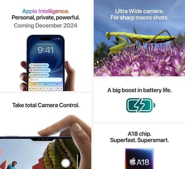 Apple iPhone 16 5G smartphone 128GB/8GB - Svart