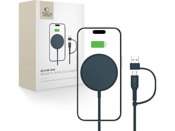 TECH-PROTECT QI15W-A44 MAGNETIC MAGSAFE WIRELESS CHARGER NAVY BLUE