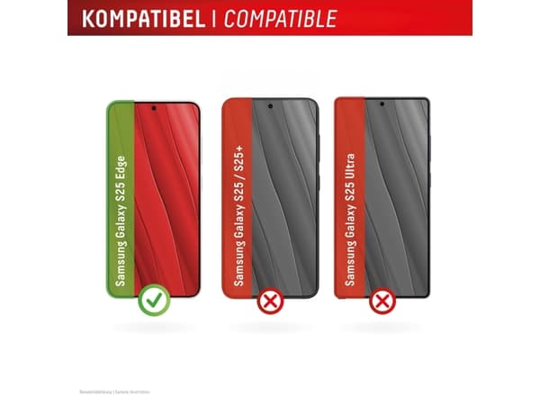 Displex 02107, Samsung, Galaxy S25 Edge, Tørr påføring, Støvresistent, Slagbestandig, Ripebestandig, Gjennomsiktig, 1 stykker