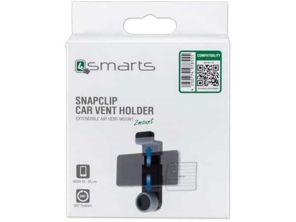 4smarts Snapclip, Mobiltelefon / smartphone, Navigator, Passiv hållare, Bil, Svart