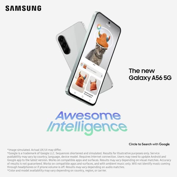 Samsung Galaxy A56 5G 8/128GB Smartphone - Awesome Ljusgrå(EU-Modell)