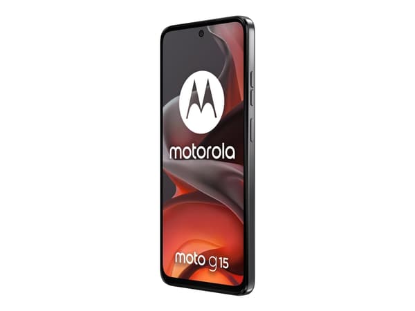 Motorola Moto G15 - 4G pekskärmsmobil - dual-SIM - RAM 8 GB / Internminne 256 GB - microSD slot - LCD-skärm - 6.72" - 2400 x 1080 pixlar (60 Hz) - 2 Grå