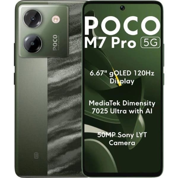 Smartphone Poco M7 PRO 8+256GB DS 5G Mediatek Dimensity 6100+ 8 GB RAM 256 GB Grön