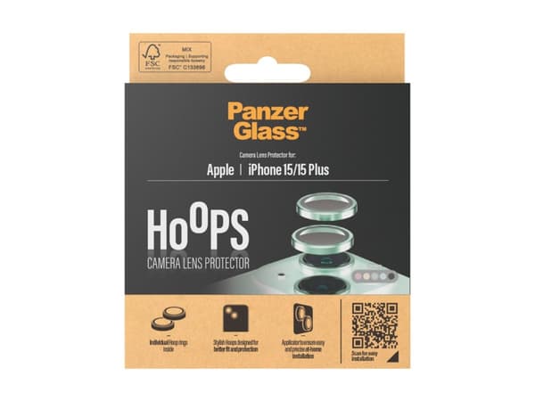PanzerGlass Hoops - Linsebeskytter for mobiltelefon - grønn - for Apple iPhone 15, 15 Plus
