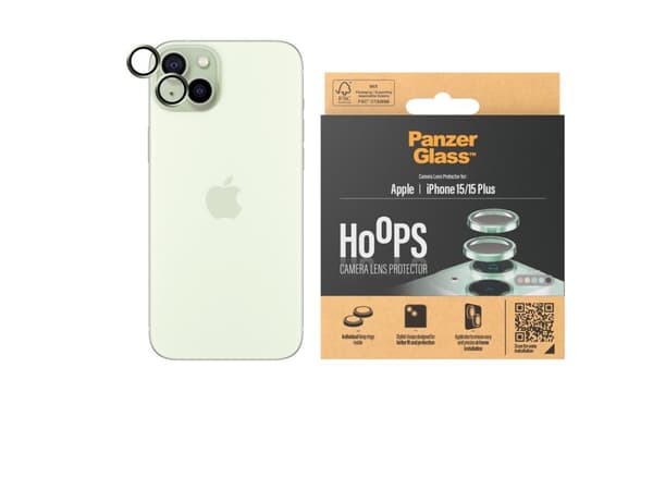 PanzerGlass Hoops - Linsebeskytter for mobiltelefon - grønn - for Apple iPhone 15, 15 Plus