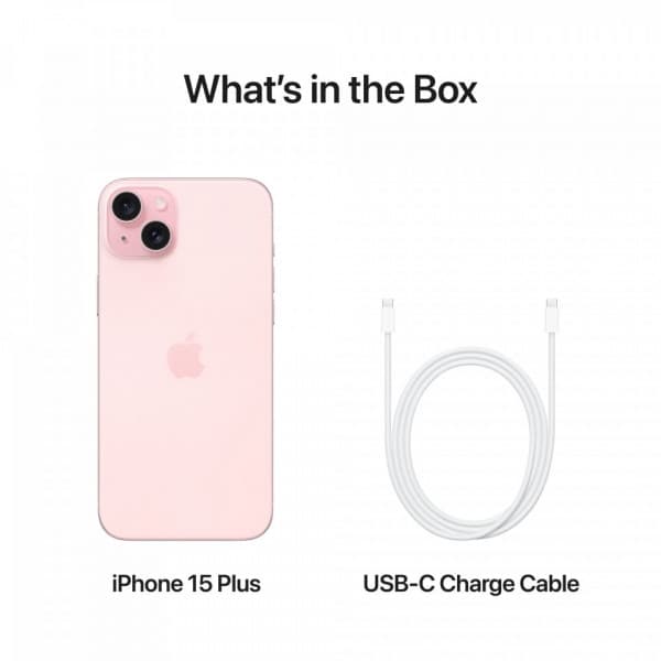 Apple iPhone 15 Plus 128 GB -telefon, rosa (MU103)