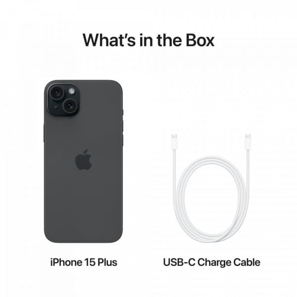 Apple iPhone 15 Plus 256 GB -telefon, svart (MU183)