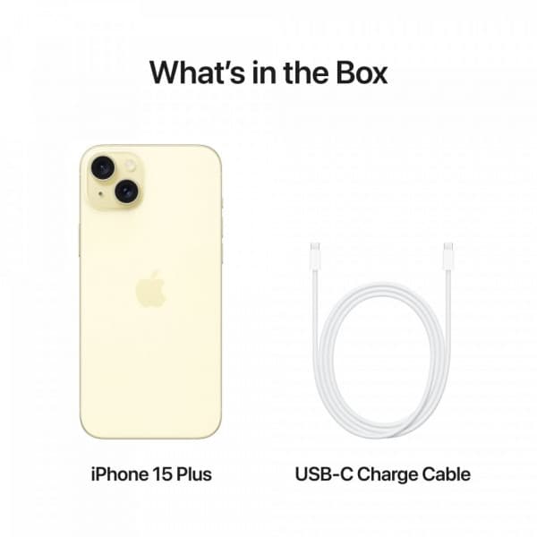 Apple iPhone 15 Plus 256 GB-telefon, gul (MU1D3)