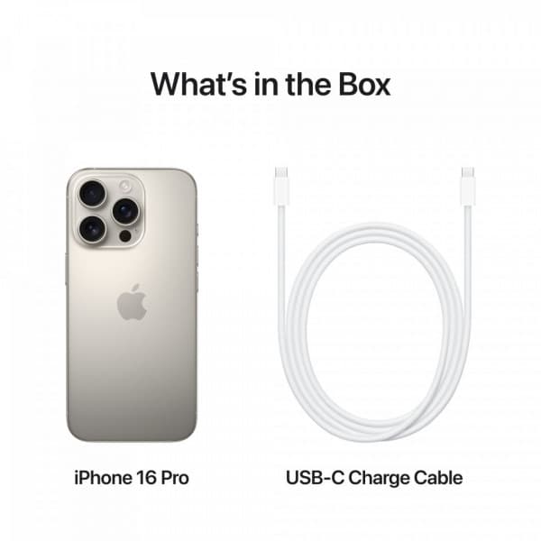 Apple iPhone 16 Pro 128 GB -telefon, ren titan (MYNG3)