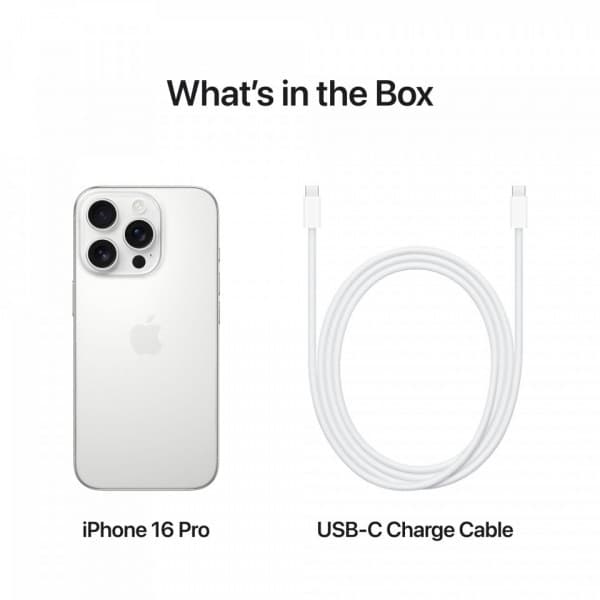 Apple iPhone 16 Pro 256 GB -telefon, vit titan (MYNJ3)