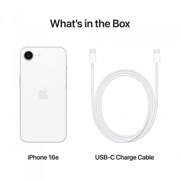 Apple iPhone 16e 256 GB -telefon, vit (MD1W4)