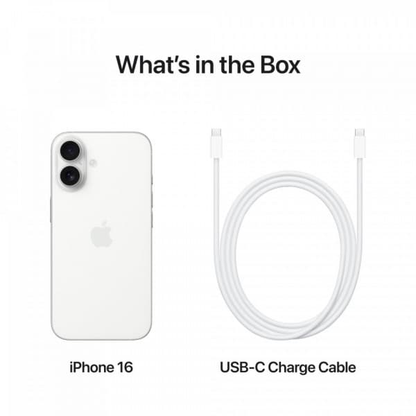 Apple iPhone 16 256 GB-telefon, vit (MYEF3)